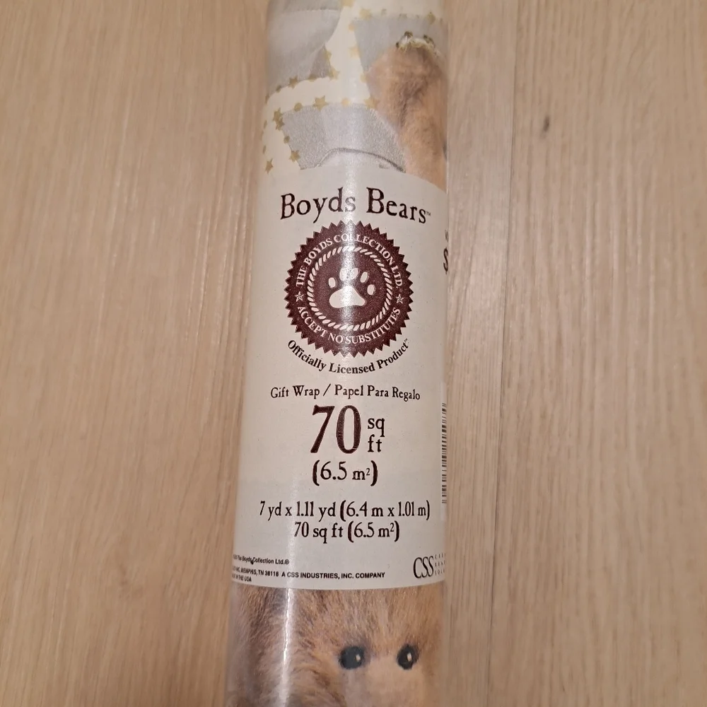 New Vintage Boyds Bears 2005 70 Square‎ Feet Teddy Bear Wrapping Paper